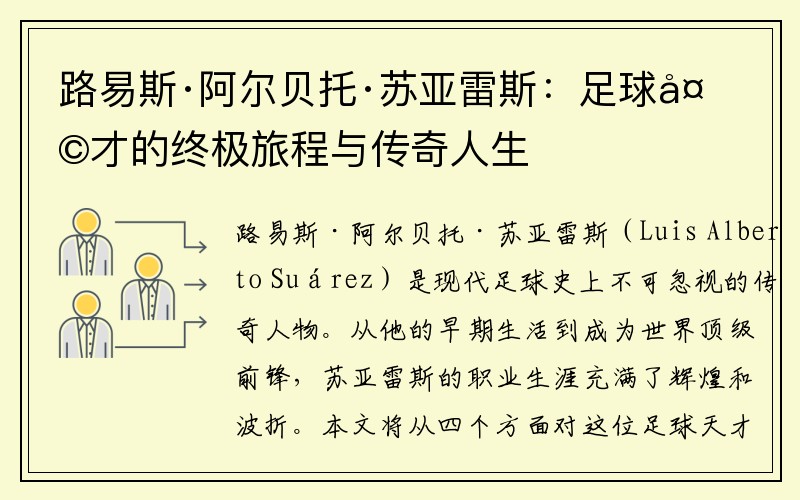 路易斯·阿尔贝托·苏亚雷斯：足球天才的终极旅程与传奇人生
